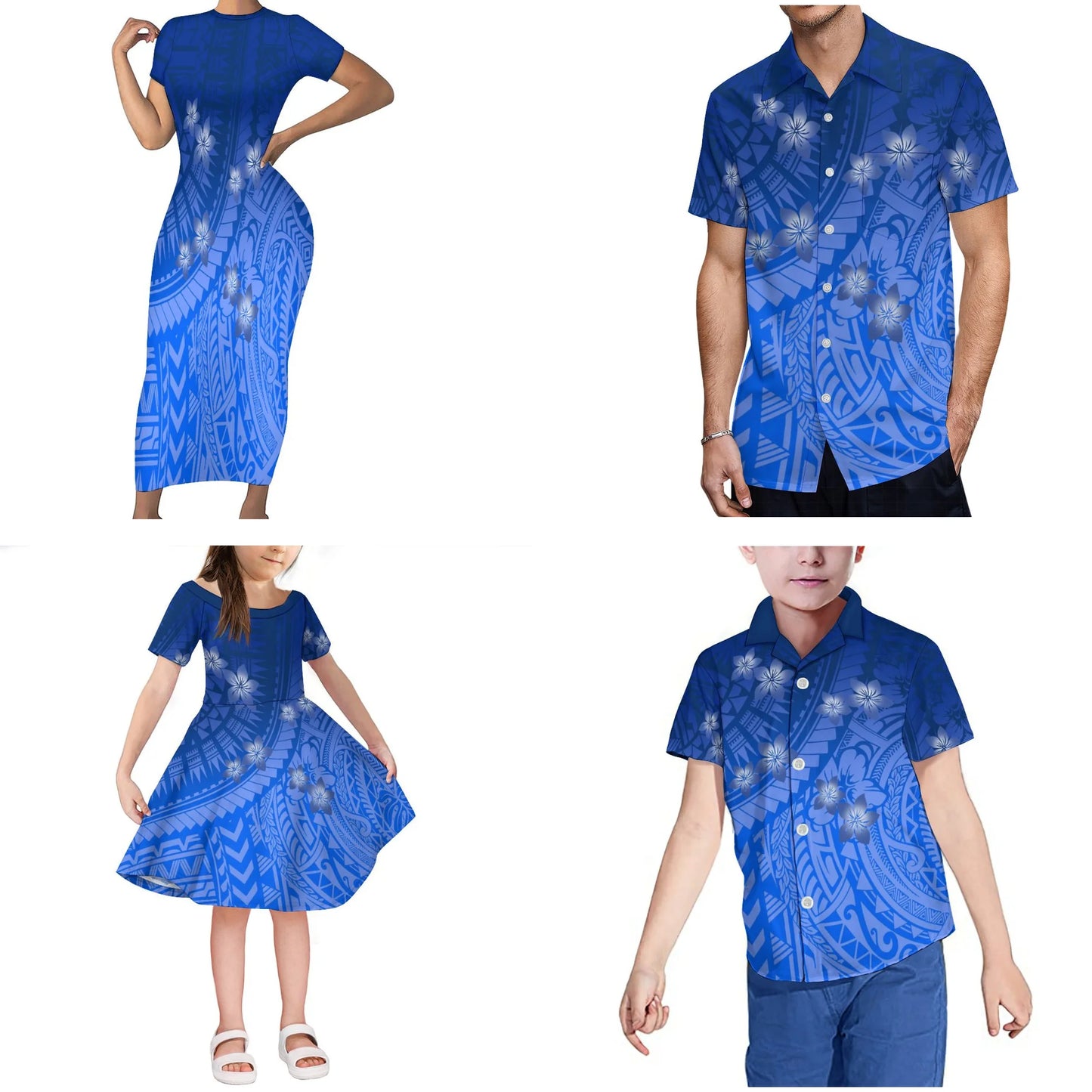 Custom Causal Family Matching Clothes Polynesian