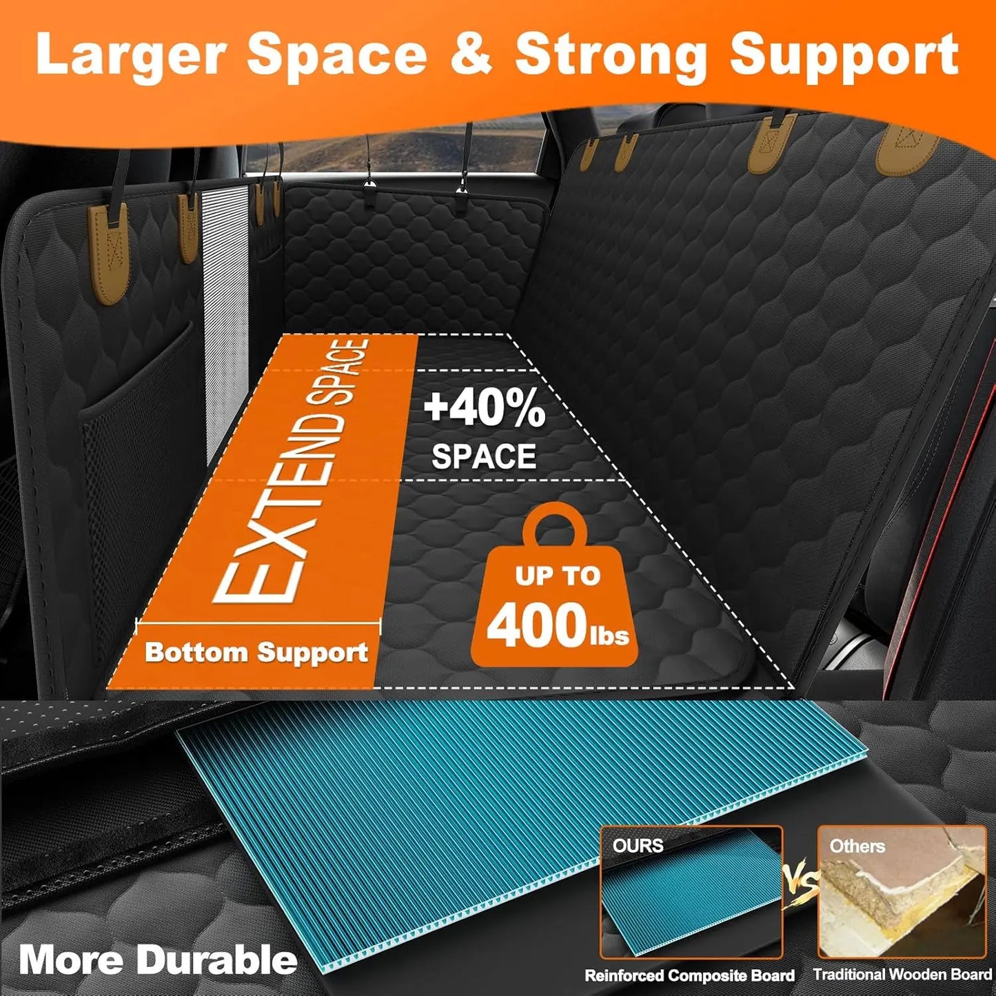 Waterproof Pet Travel Accessories Foldable Dog Car Seat  Car Pet Seat Safety Hammock Trunk Mat Car Rear Back Seat Protector