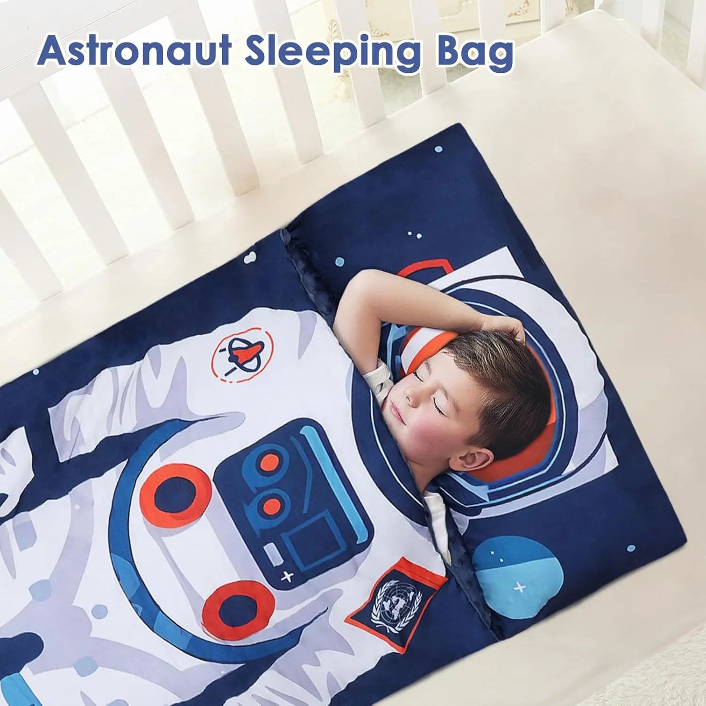 Large Foldable Sleeping Bag for Kids with Removable Pillow, Easy Clean Design for Camping School Daycare