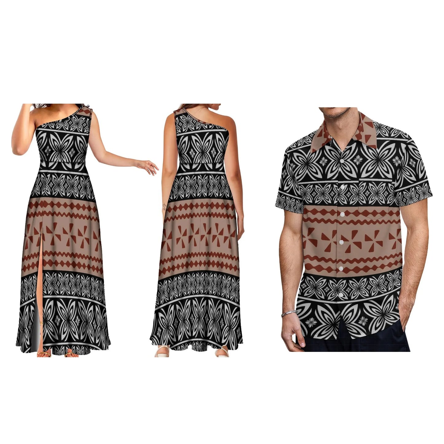 High Quality Customized Pacific Island Style Dress One Shoulder Sleeveless