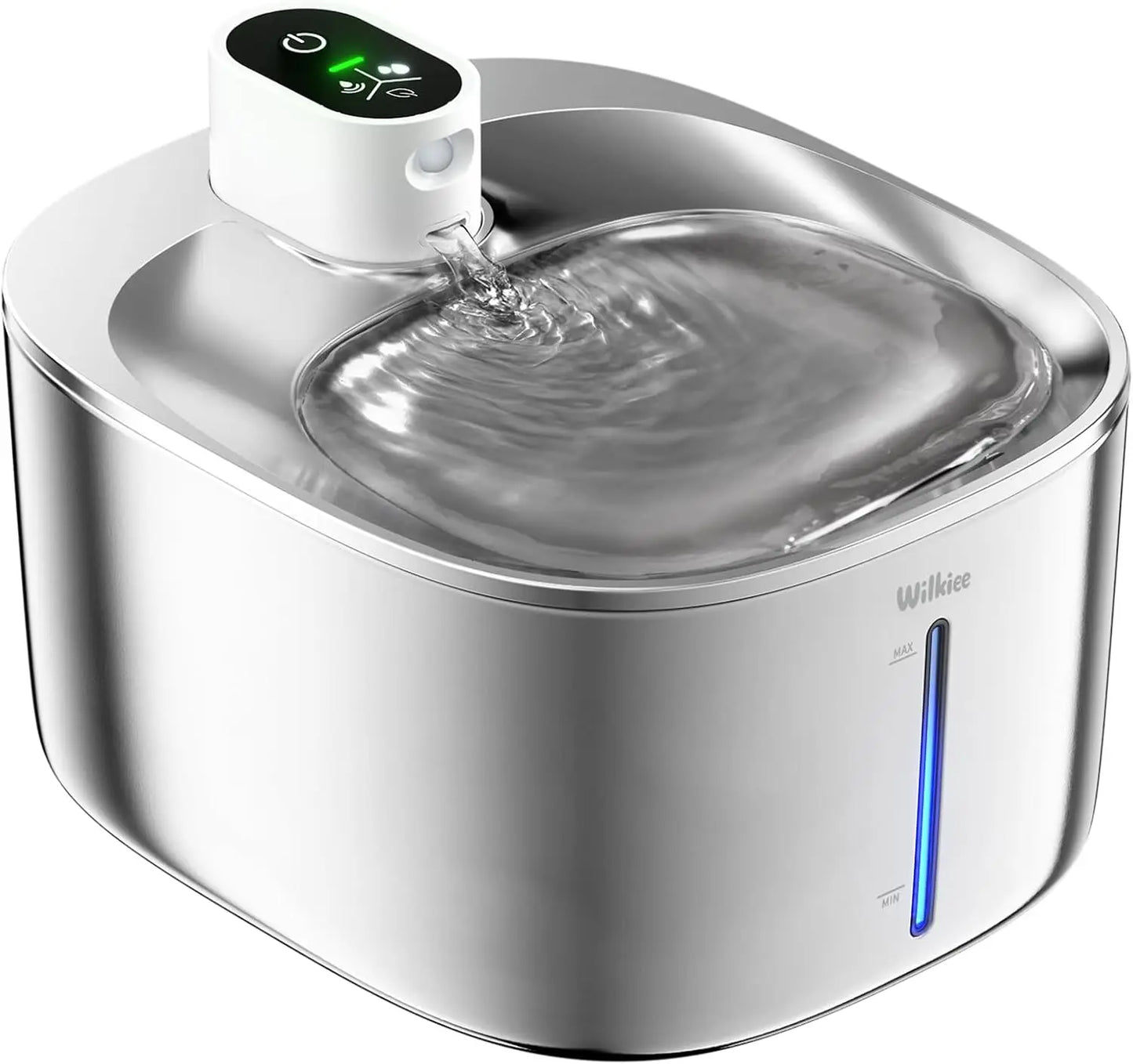 Stainless Steel Water Fountain, 138fl.oz/4.1L Cordless Pet Dispenser for Indoor Cats & Dogs