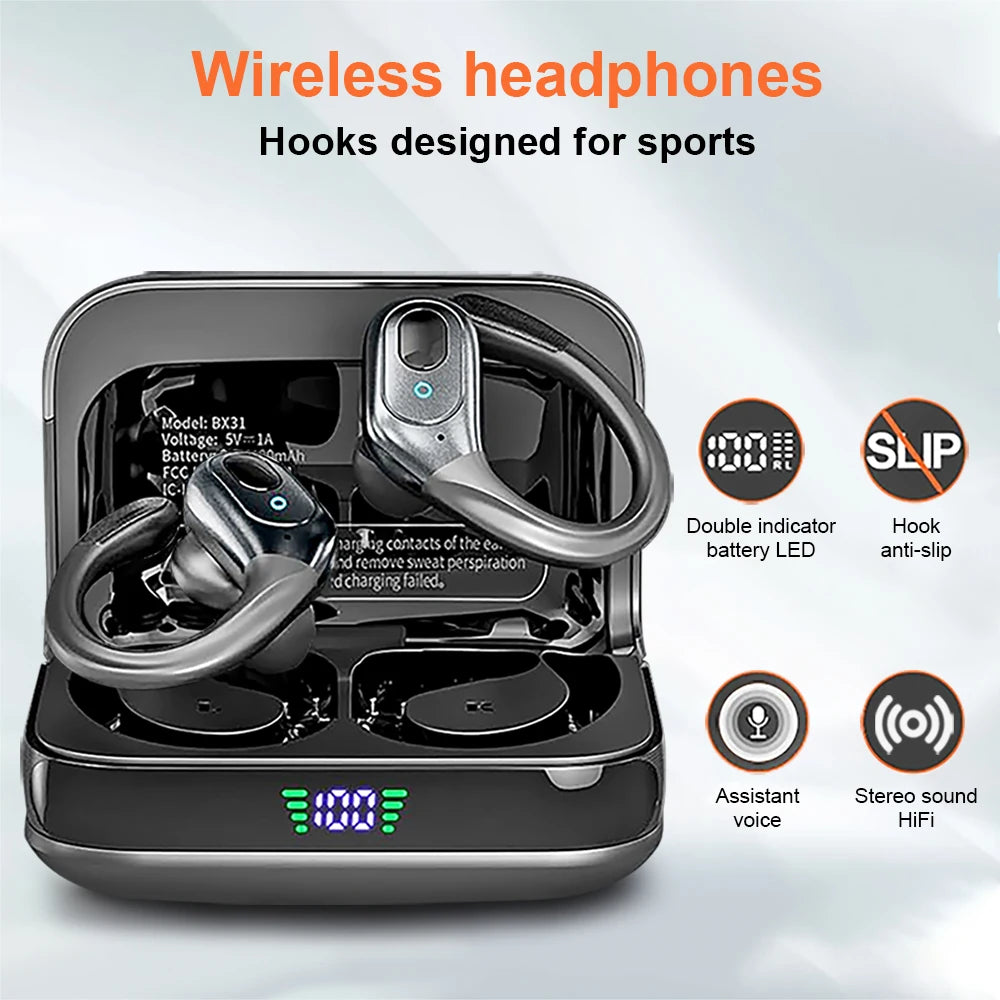 Wireless Bluetooth Earphones Headset Wireless 5.3 Sports ear-hook Headset Stereo noise reduction Earbuds HD Call