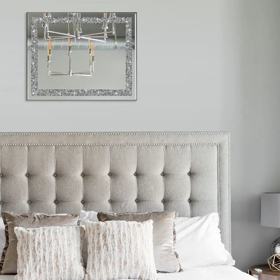 Rectangular Wall Mirror, 16 x 20, Crystal Crush Diamond, Bathroom, Entryway amp Bedroom