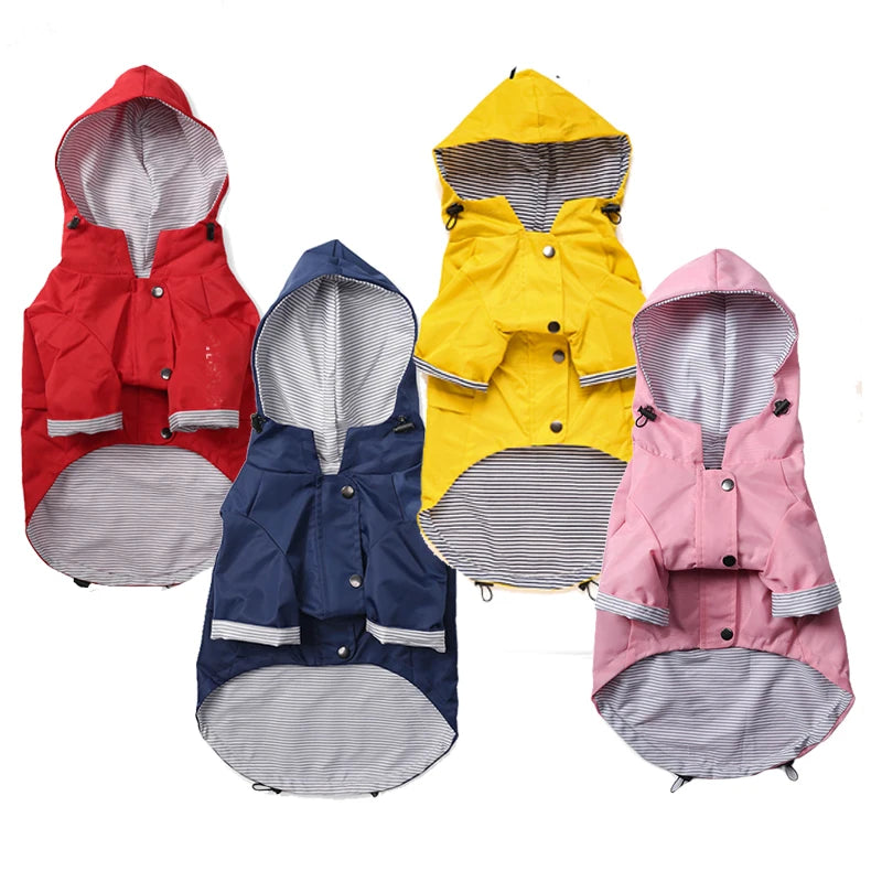 Fashion Multi Colors Dog Raincoat, Jacket S-5XL Medium Large Dog Clothing Hoodies