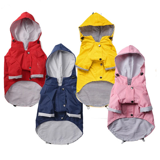 Fashion Multi Colors Dog Raincoat, Jacket S-5XL Medium Large Dog Clothing Hoodies