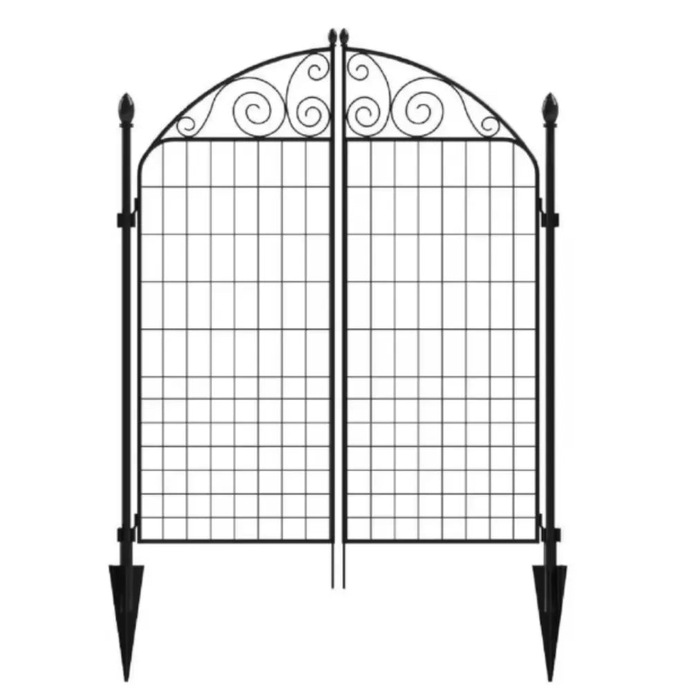 Black Metal Garden Fence Gate,Gate features a smooth powder-coated finish, a more durable finish than paint