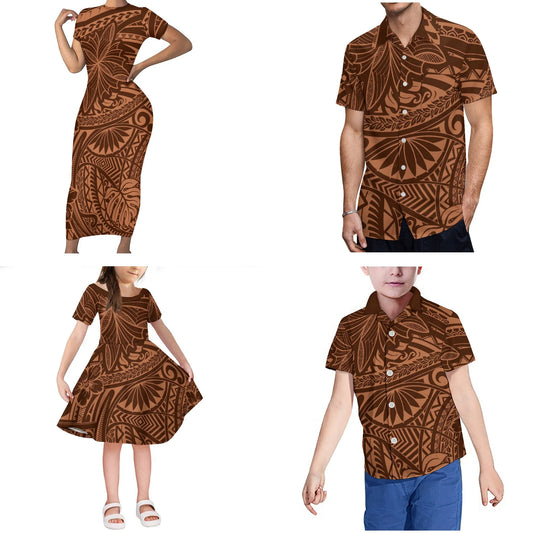 Custom Causal Family Matching Clothes Polynesian