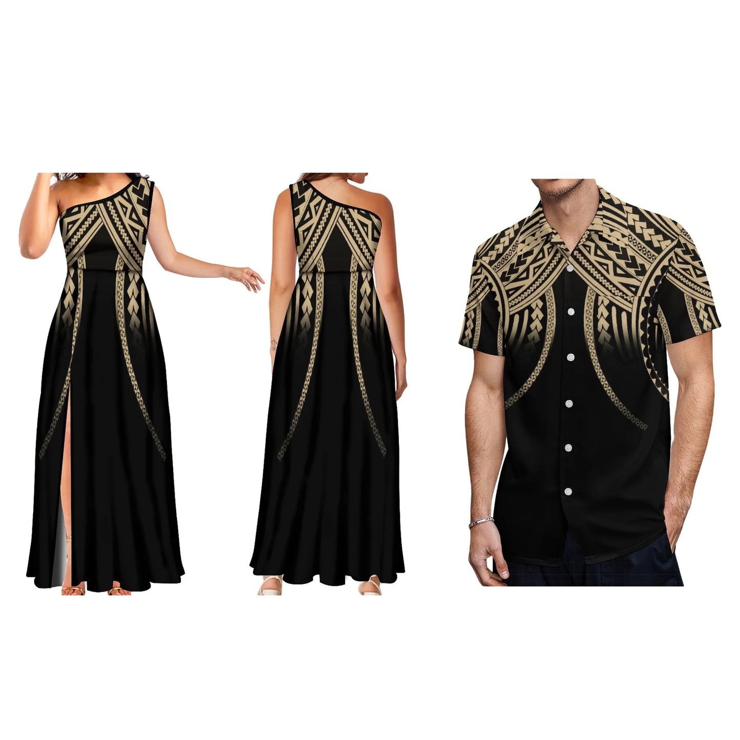 High Quality Customized Pacific Island Style Dress One Shoulder Sleeveless