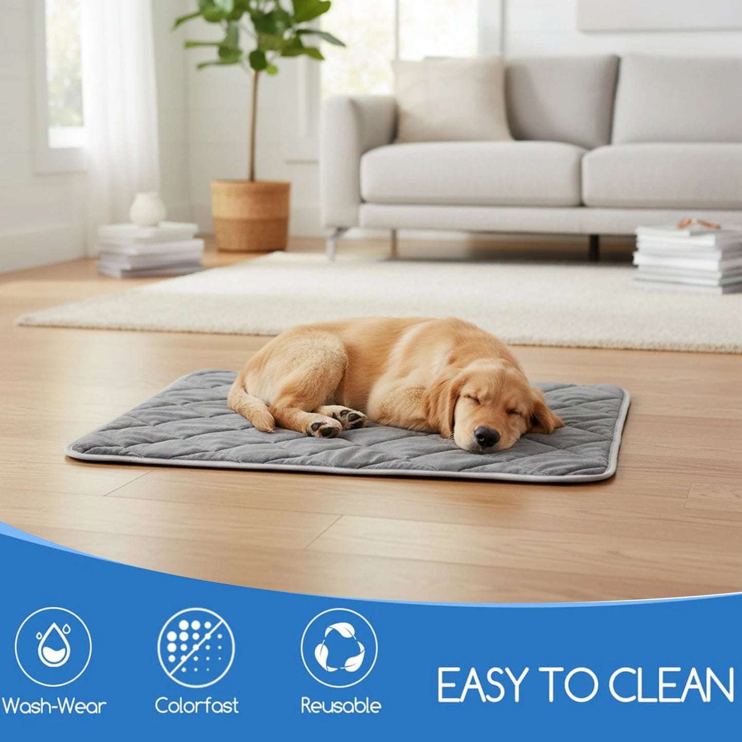 Self-Warming Cat/Puppy Bed with Non-Slip Bottom, Washable Non Electric Pet Blanket