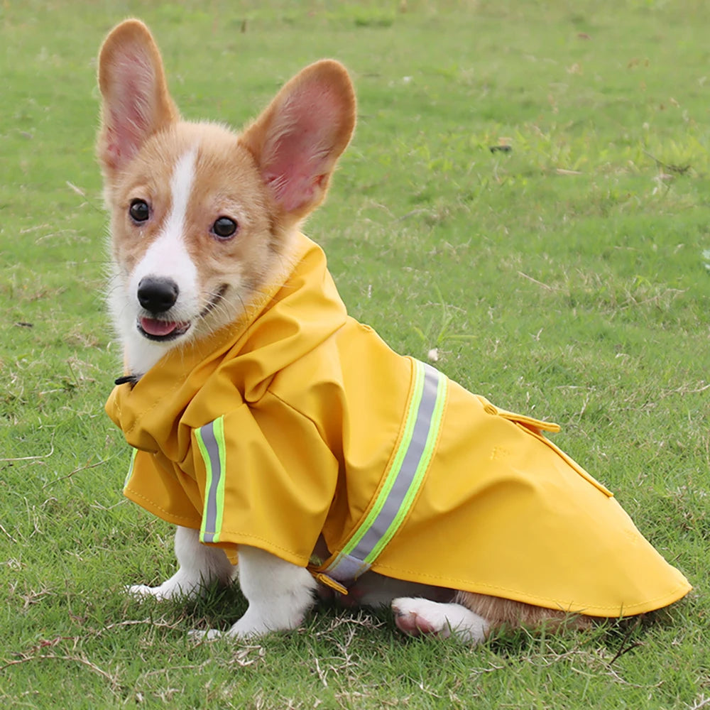 Large Dog Raincoat, Windproof, Rainproof Hooded Raincoat for Dog