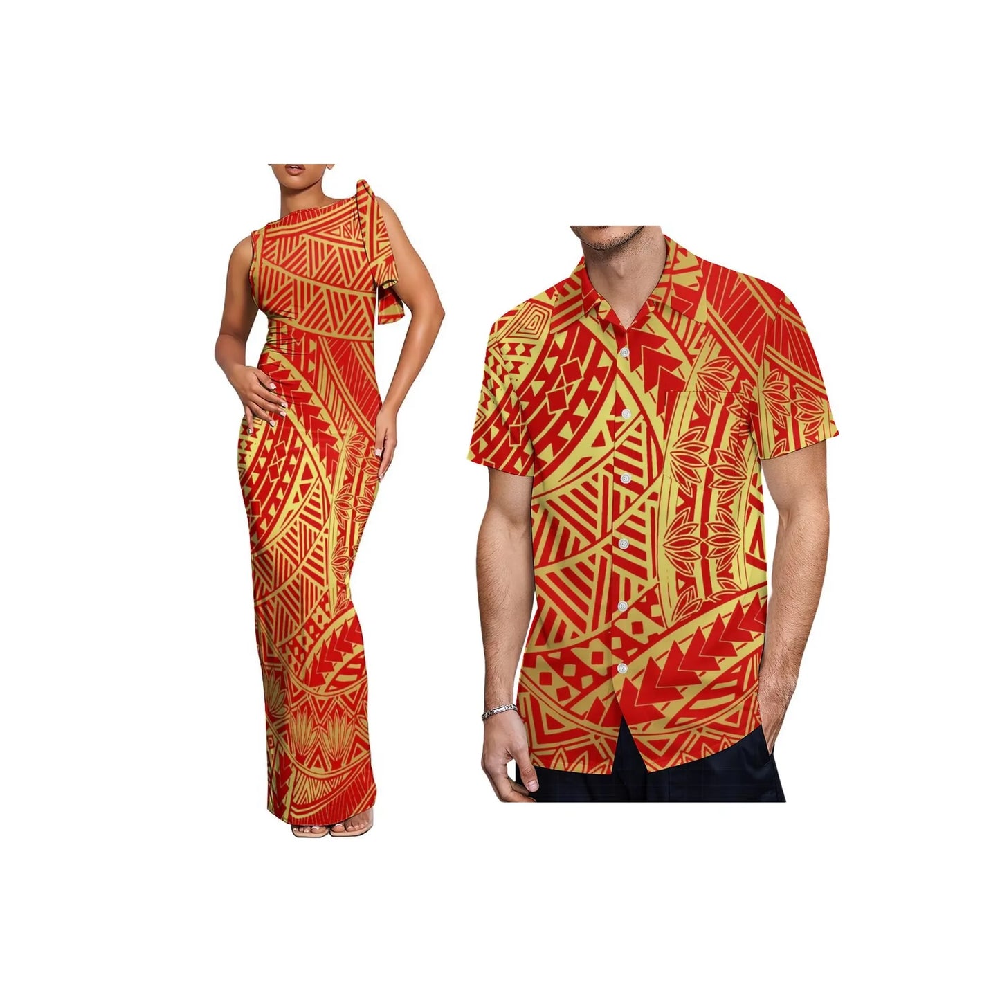 New Polynesian Island Print Dress Custom Ladies Elegant Lace up Stacked Tie-Up Wrap Sleeveless Maxi Dress