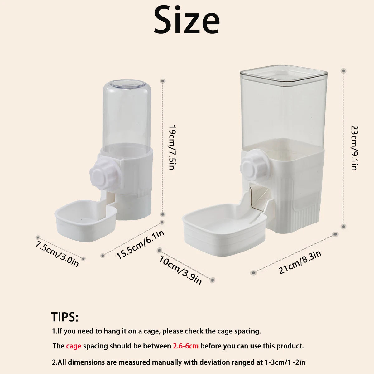 Automatic Hanging Pet Feeder & Water Bowl. Suitable for Small Pets