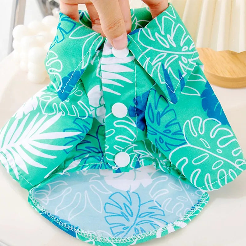 Summer Pet Clothes, Hawaiian Style Beach Dog Shirts Fashion. Puppy Vest. Coconut Print Cat Shirt, Chihuahua, Yorkies Pet Clothes.