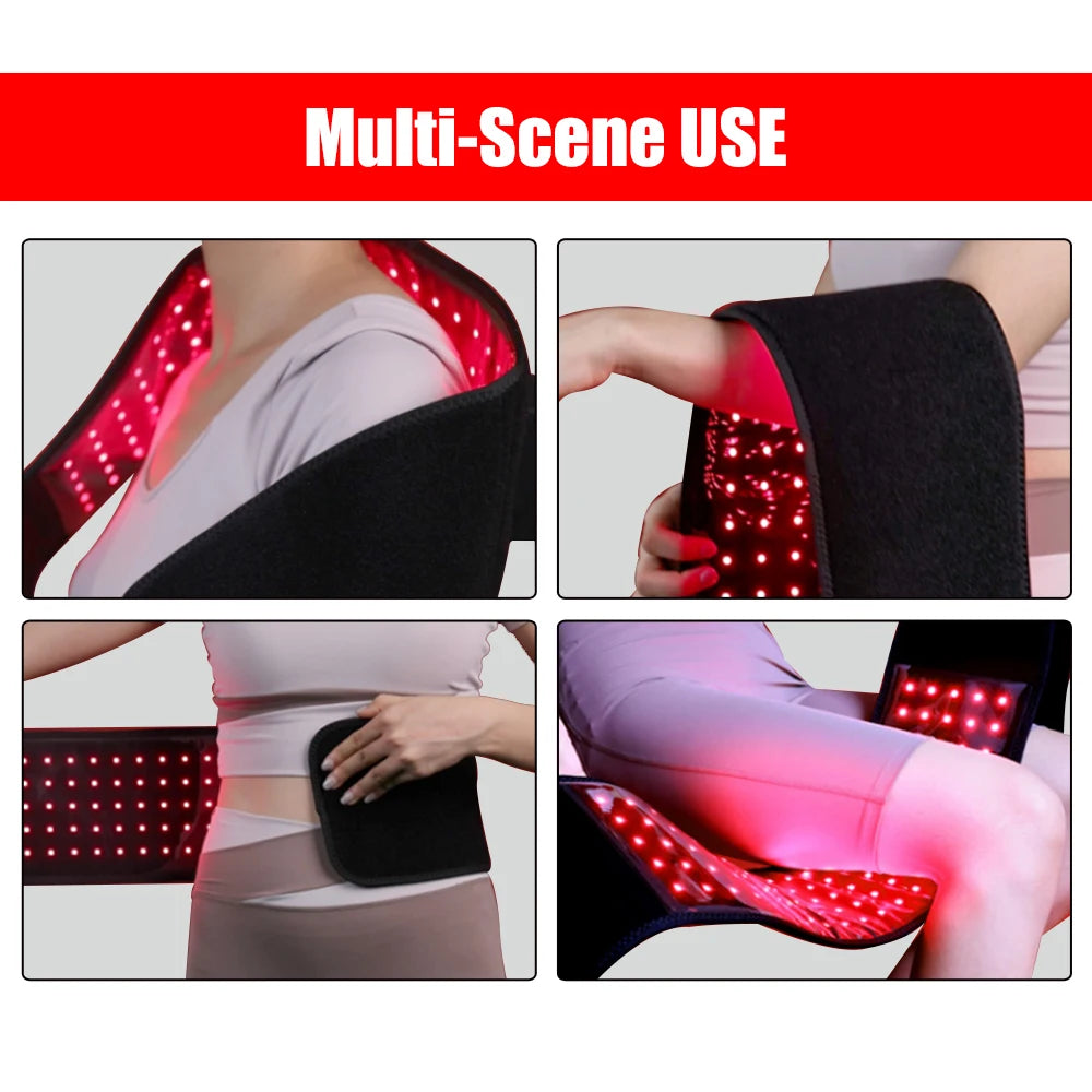 Red Light Therapy Belt 660nm 850nm Near Infrared Light Therapy for Body, Relaxing Muscle, Inflammation, Improve Circulation