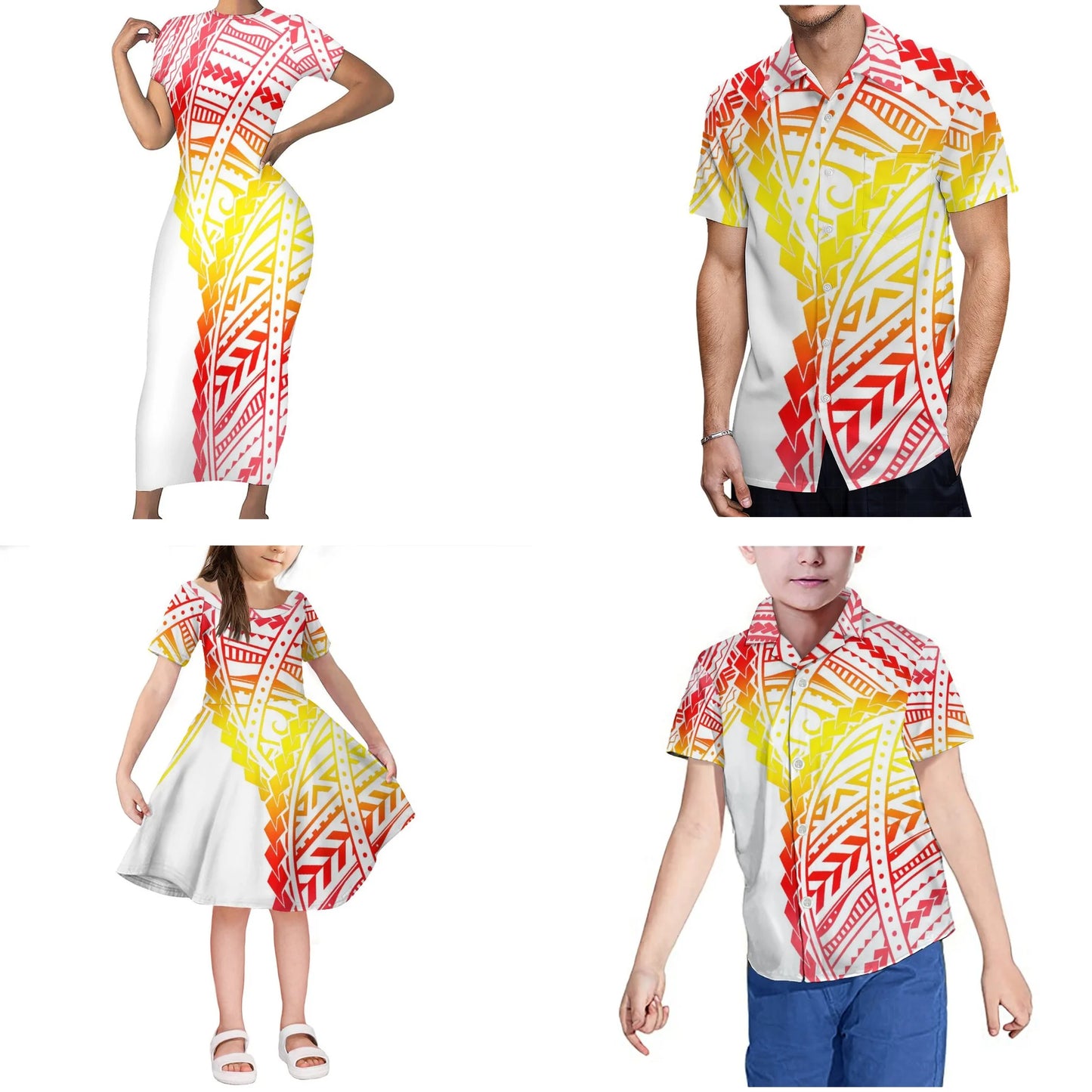 Custom Causal Family Matching Clothes Polynesian