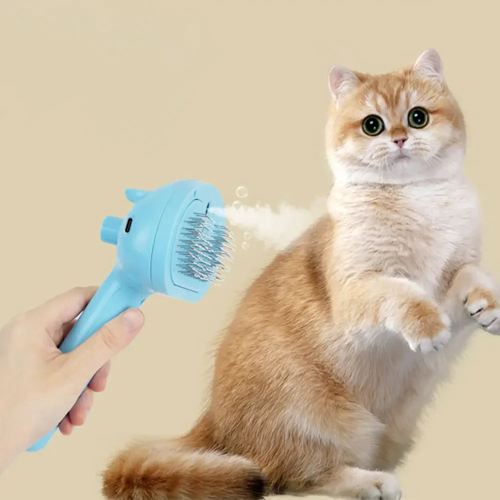 Multifunction Steam Brush & Hair Remover Brush & Dematting Comb for Dogs and Cats