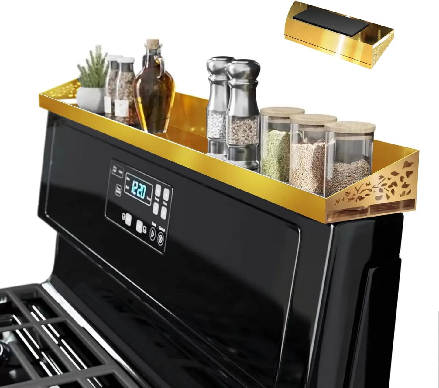 30" Magnetic Stove Top Shelf in Stainless Steel - Over Stove Spice Rack & Seasoning Organizer, Saves Counter Space