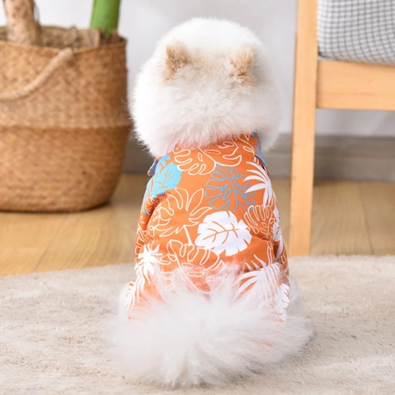 Summer Pet Clothes, Hawaiian Style Beach Dog Shirts Fashion. Puppy Vest. Coconut Print Cat Shirt, Chihuahua, Yorkies Pet Clothes.