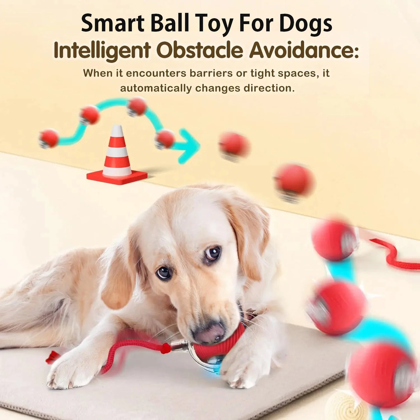 New Dog Interactive Ball Toy, Automatic Rolling Dog Ball, Rechargeable.