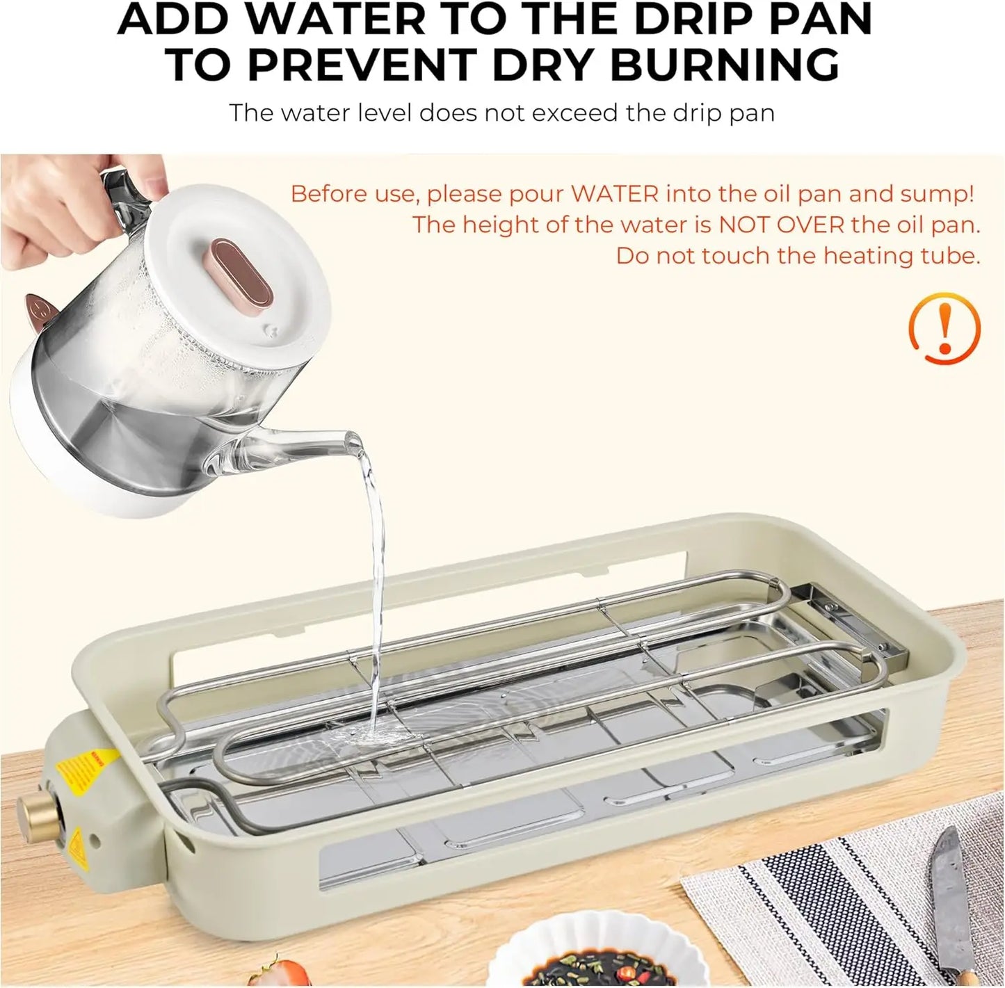 Electric Indoor Grill,2 in 1 Indoor Grills for Kitchen with Grill Net & Non-Stick Cooking Removable Plate, Temperature