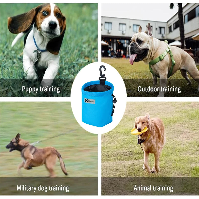 Portable Dog Training Snack Bag, puppy dog snack bag. Outdoor pet snacks waist bag