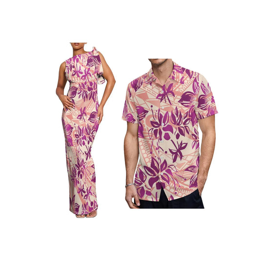 New Polynesian Island Print Dress Custom Ladies Elegant Lace up Stacked Tie-Up Wrap Sleeveless Maxi Dress