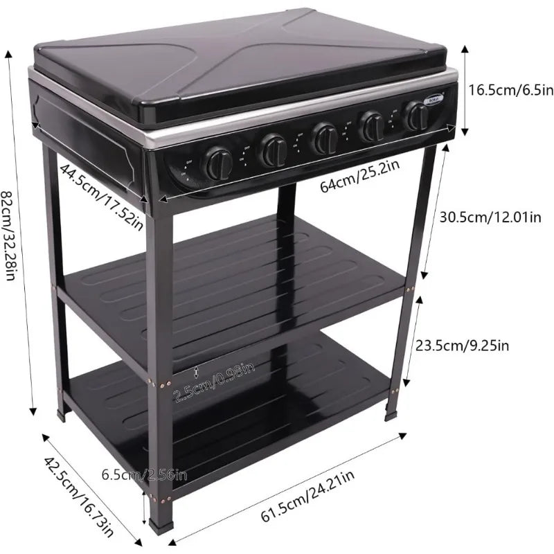 Gas Stove Outdoor 5-Burner Stove Portable Gas Stove