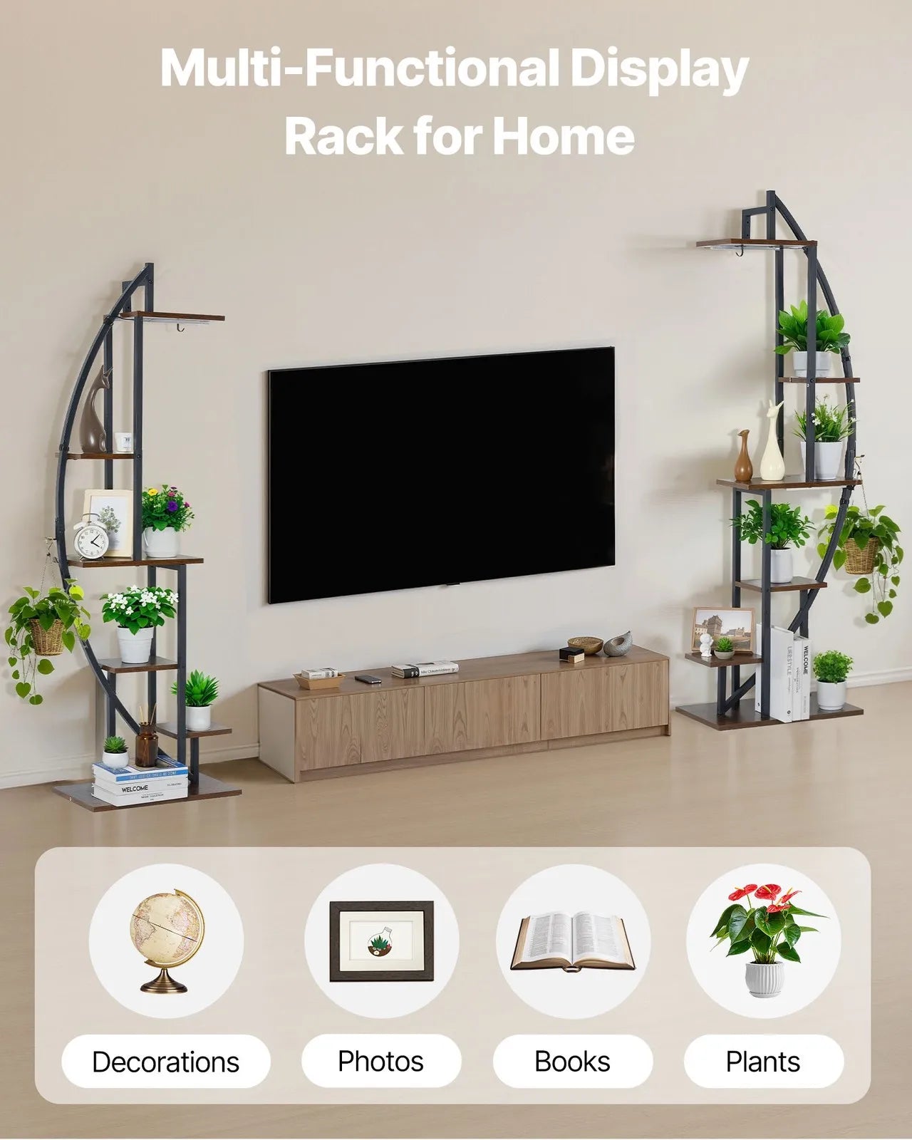Plant Stand Indoor with Grow Lights 2 Pack 63" Tall 6-Tier Plant Shelf