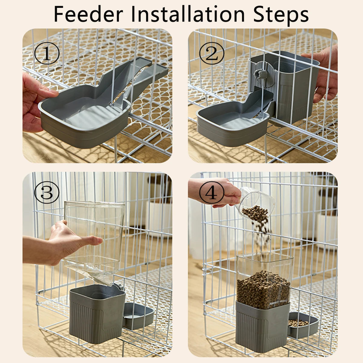 Automatic Hanging Pet Feeder & Water Bowl. Suitable for Small Pets