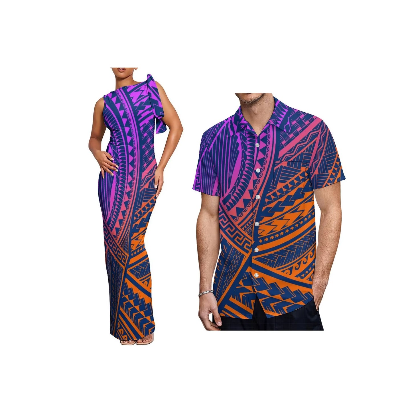 New Polynesian Island Print Dress Custom Ladies Elegant Lace up Stacked Tie-Up Wrap Sleeveless Maxi Dress