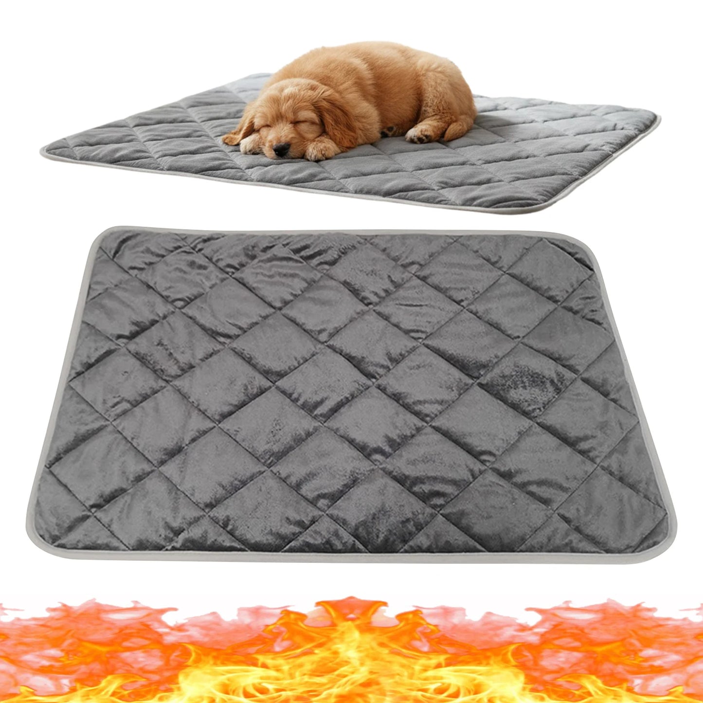 Self-Warming Cat/Puppy Bed with Non-Slip Bottom, Washable Non Electric Pet Blanket