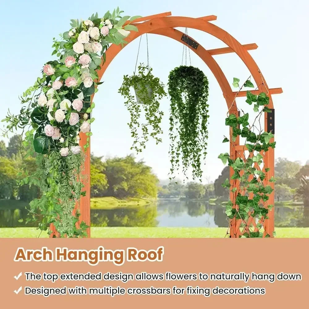 Wooden Garden Trellis, 7.7T Outdoor Pergola, Climbing Plant Support, Weatherproof Wedding Arch for Garden Decor and Events