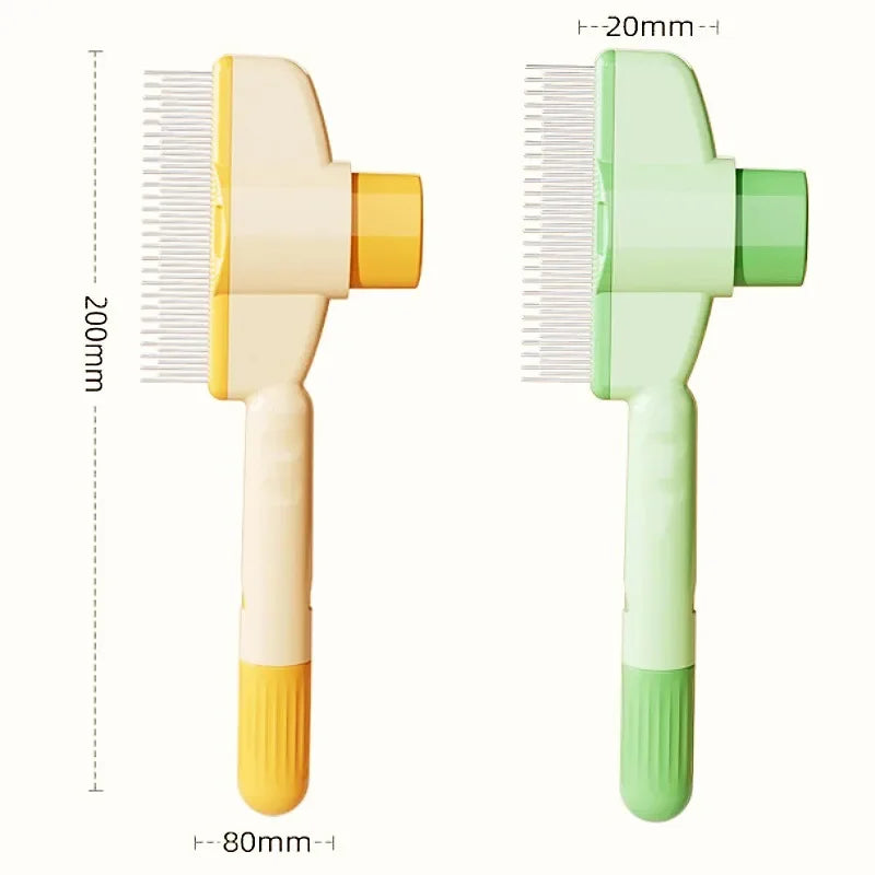 Self-cleaning, Retractable messaging Brush/Comb for Pet Grooming